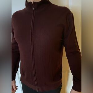 Sartoria Rossi Men’s Full-Zip Extra-Fine Italian Wool Sweater — EU 58 (XL)